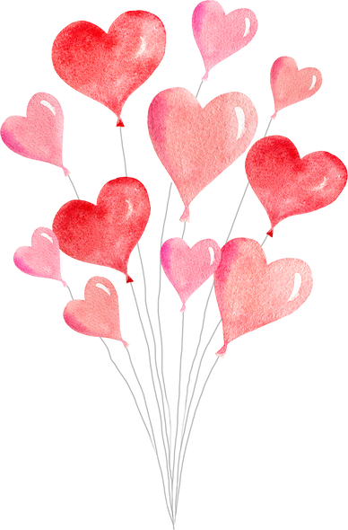Valentine's day watercolor. Set of watercolor valentines day